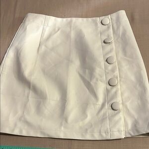 NWT Stylish Cream Button-Accent Mini Skirt